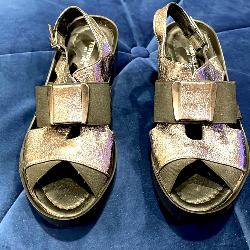 Trevolina Russian leather silver Sandals size 38 or 8